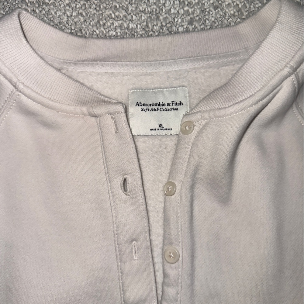 Abercrombie & Fitch Cream Button-Up Sweater